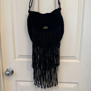 Black Fringe Shoulder Bag
